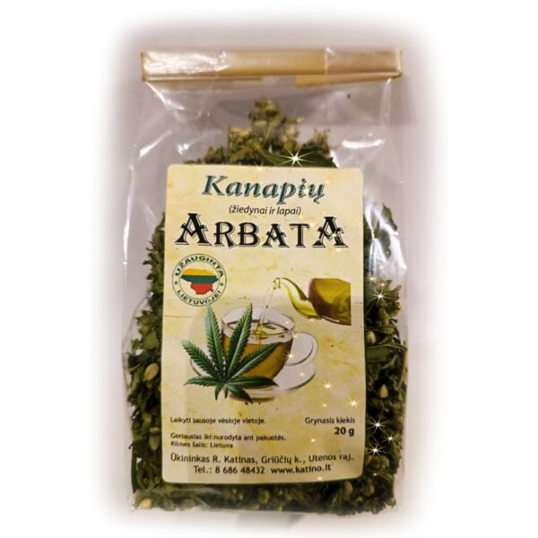 Kanapių lapų ir žiedų mišinys arbatai (100 proc. natūralus) 20g.